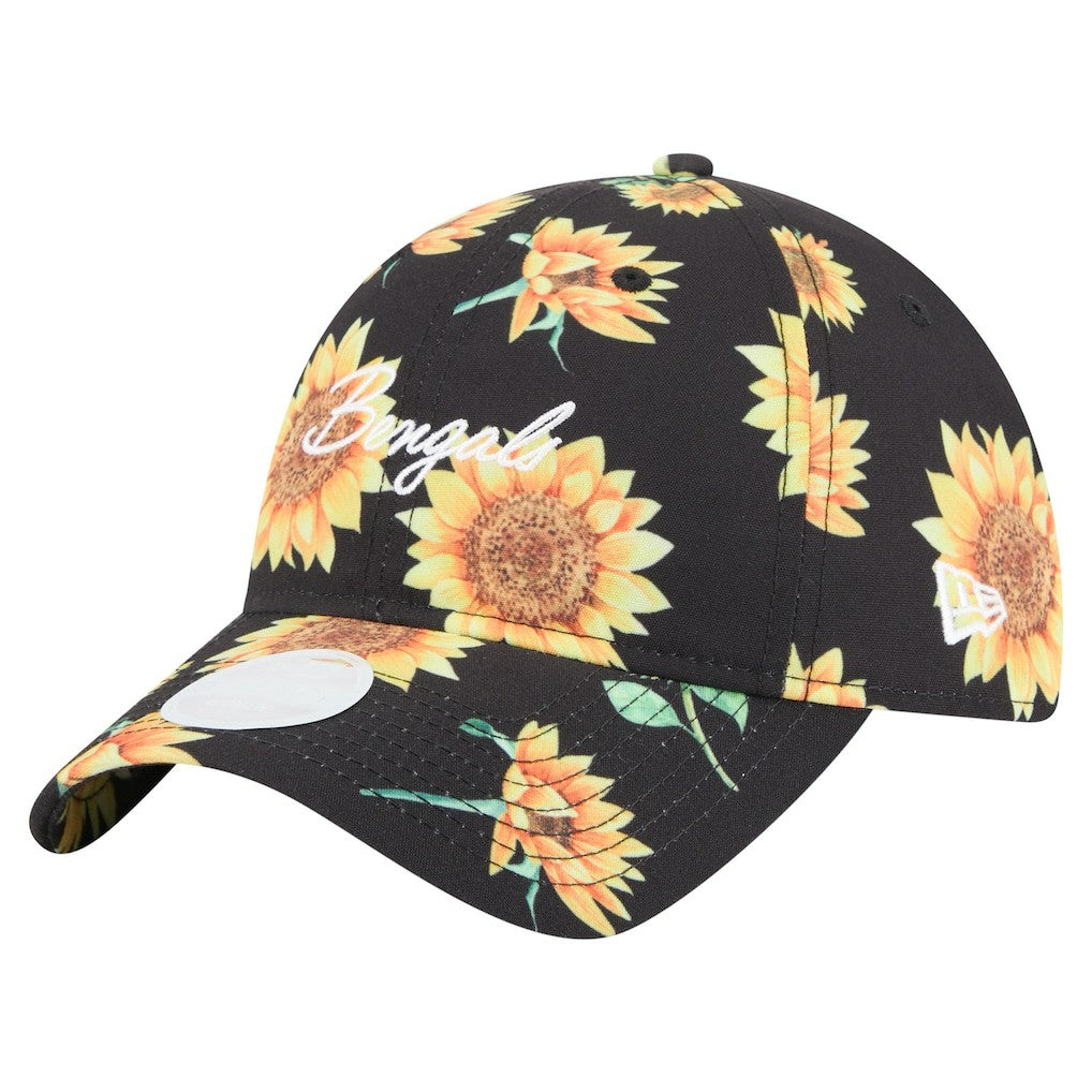 Cincinnati Bengals New Era Women's Adventure Sunflower 9TWENTY Adjustable Hat