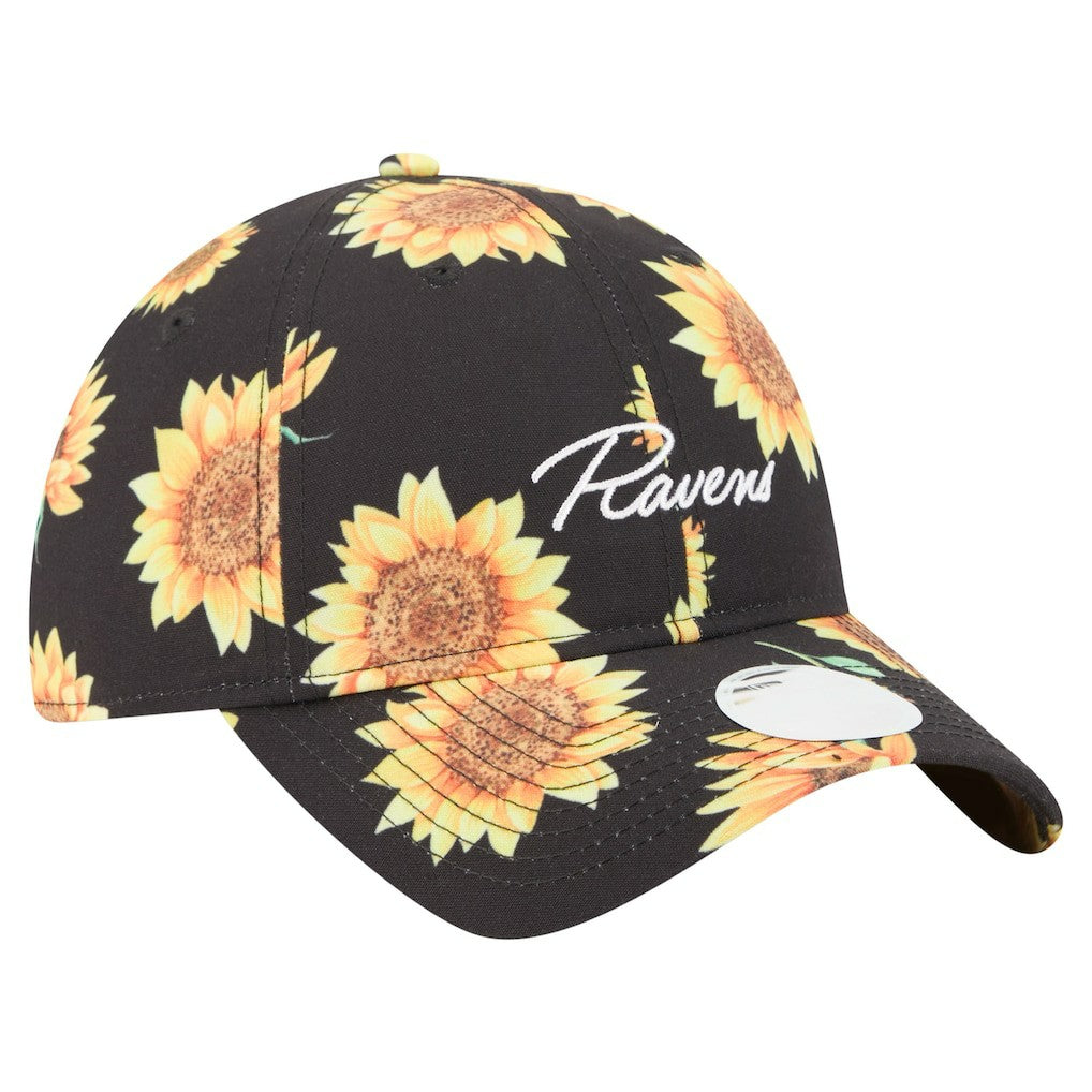 Baltimore Ravens New Era Women's Adventure Sunflower 9TWENTY Adjustable Hat