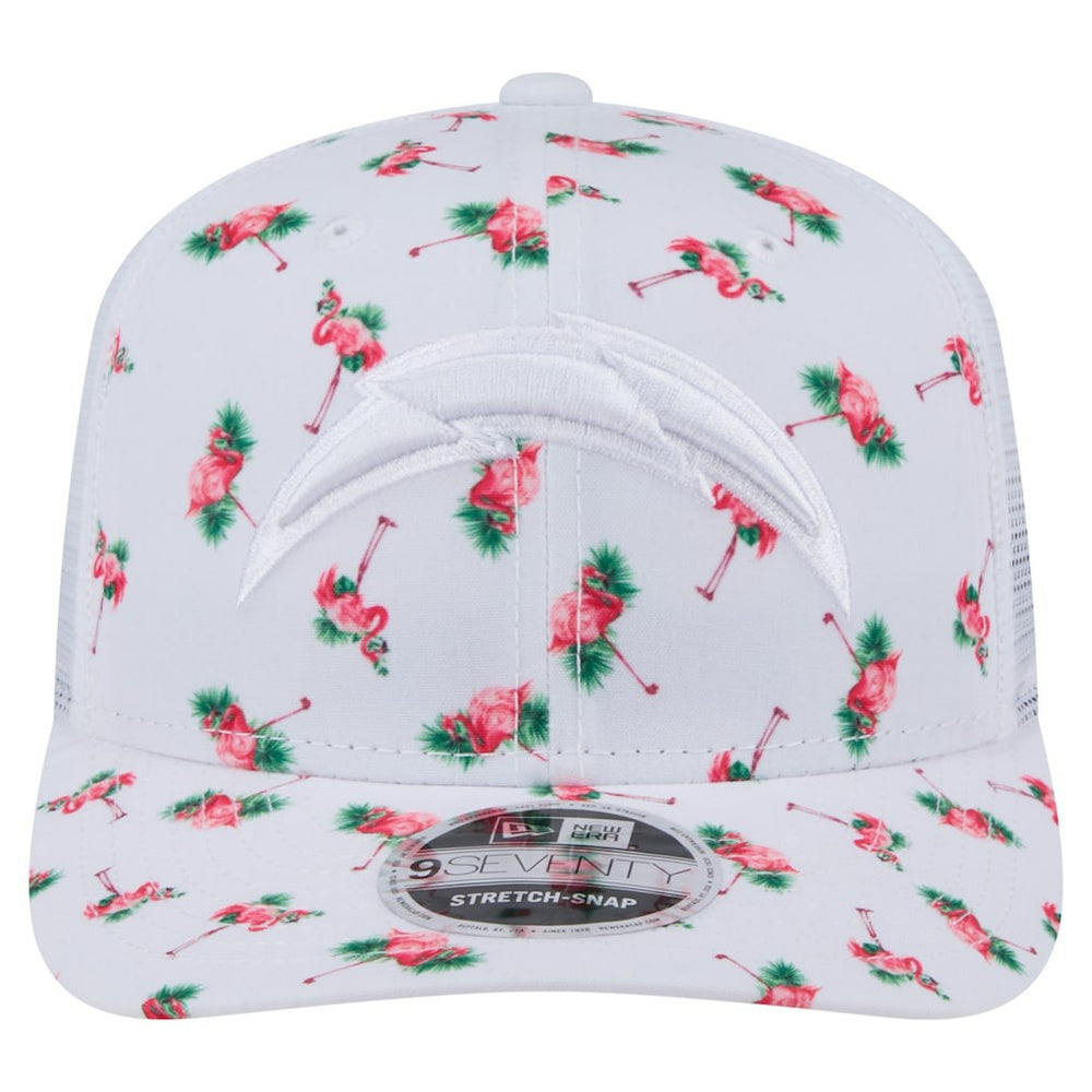 Los Angeles Chargers New Era Adventure Flamingo Pattern 9SEVENTY Stretch-Snap Hat