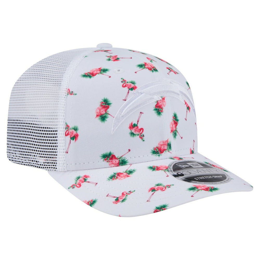 Los Angeles Chargers New Era Adventure Flamingo Pattern 9SEVENTY Stretch-Snap Hat