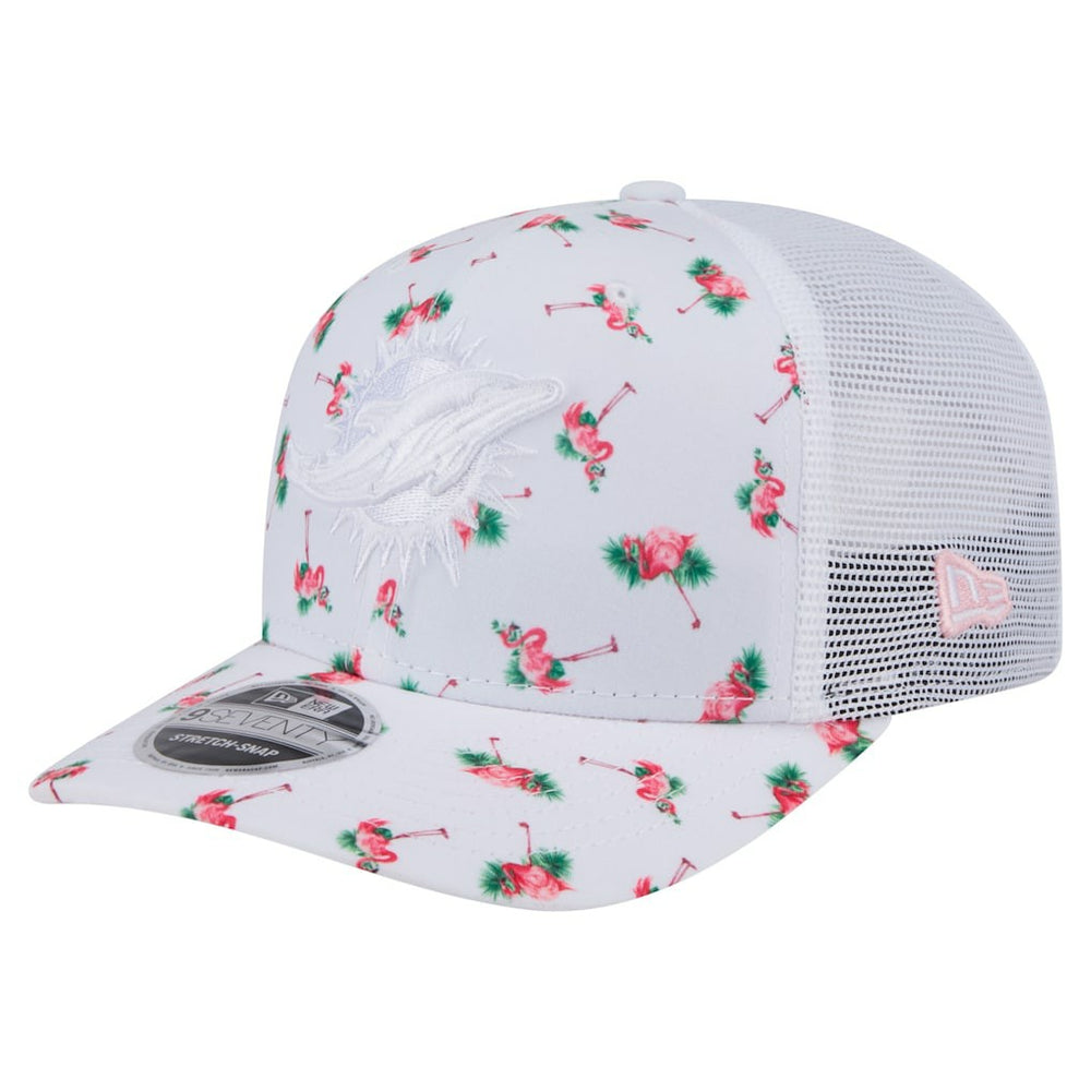 Miami Dolphins New Era Adventure Flamingo Pattern 9SEVENTY Stretch-Snap Hat