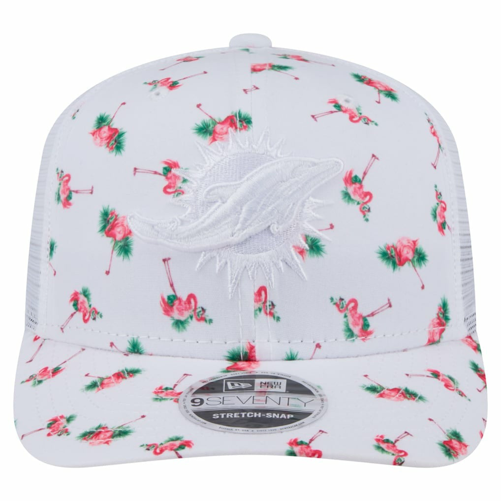 Miami Dolphins New Era Adventure Flamingo Pattern 9SEVENTY Stretch-Snap Hat
