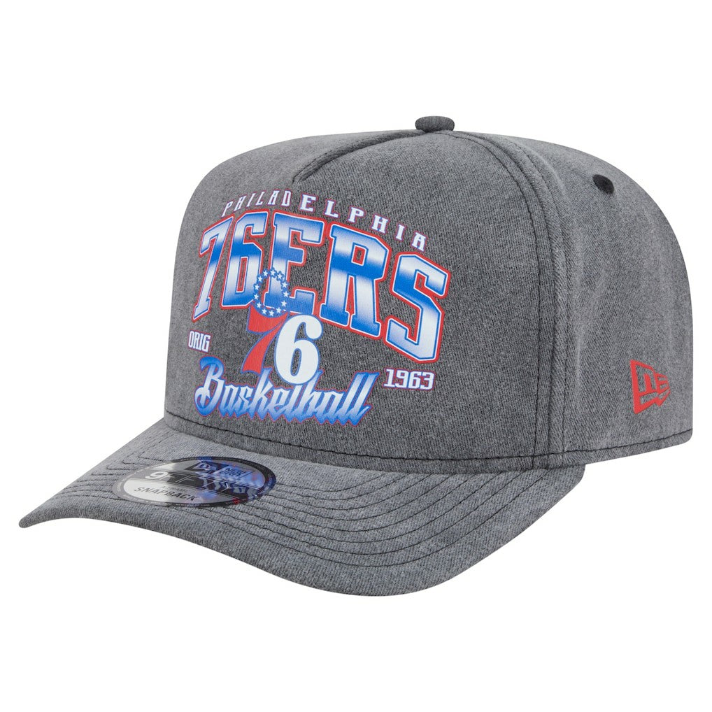 Philadelphia 76ers Throwback Washed Pre-Curved 9FIFTY Snapback Hat Online