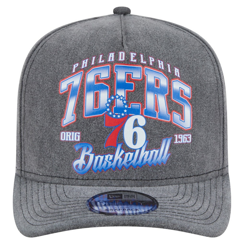 Philadelphia 76ers Throwback Washed Pre-Curved 9FIFTY Snapback Hat Online