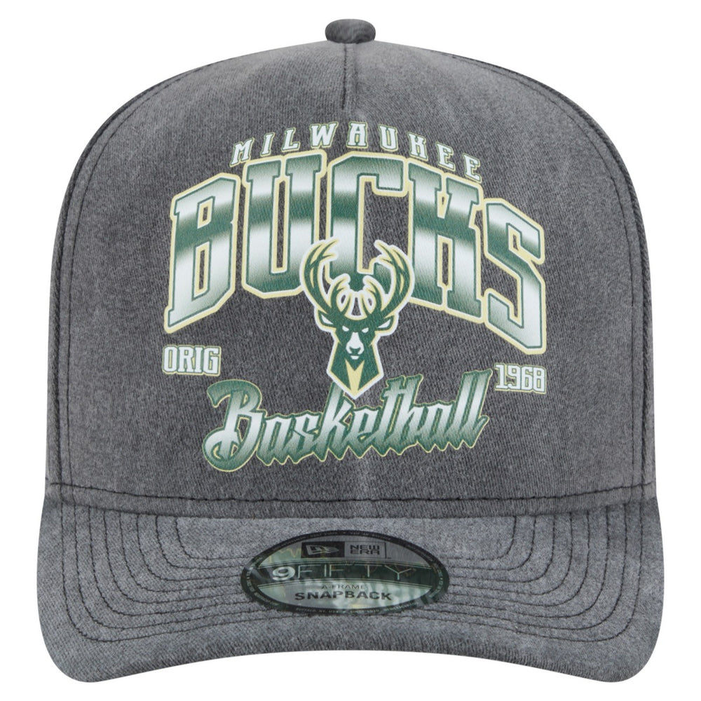 Milwaukee Bucks Throwback Washed Pre-Curved 9FIFTY Snapback Hat Discount