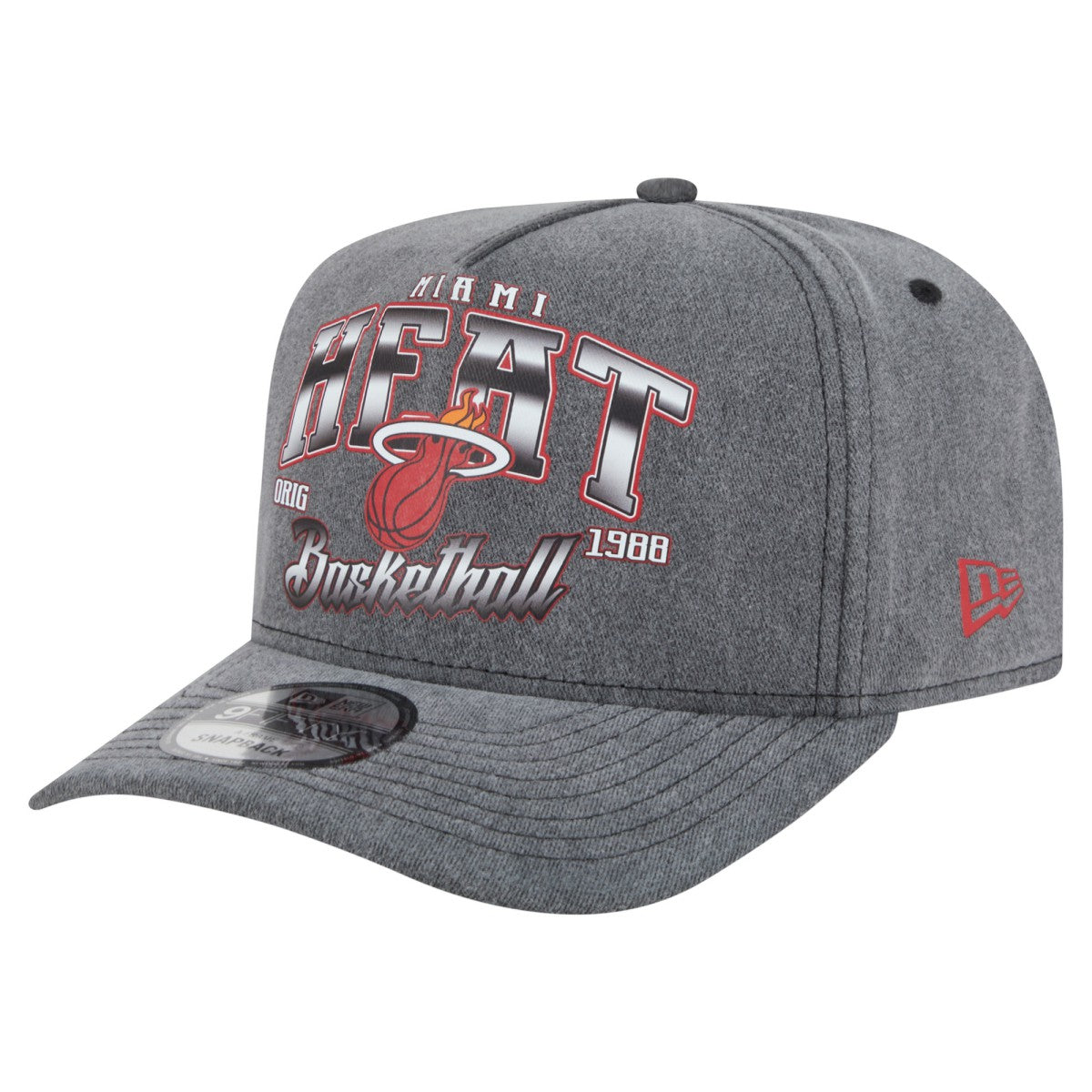 Miami Heat Throwback Washed Pre-Curved 9FIFTY Snapback Hat On Sale