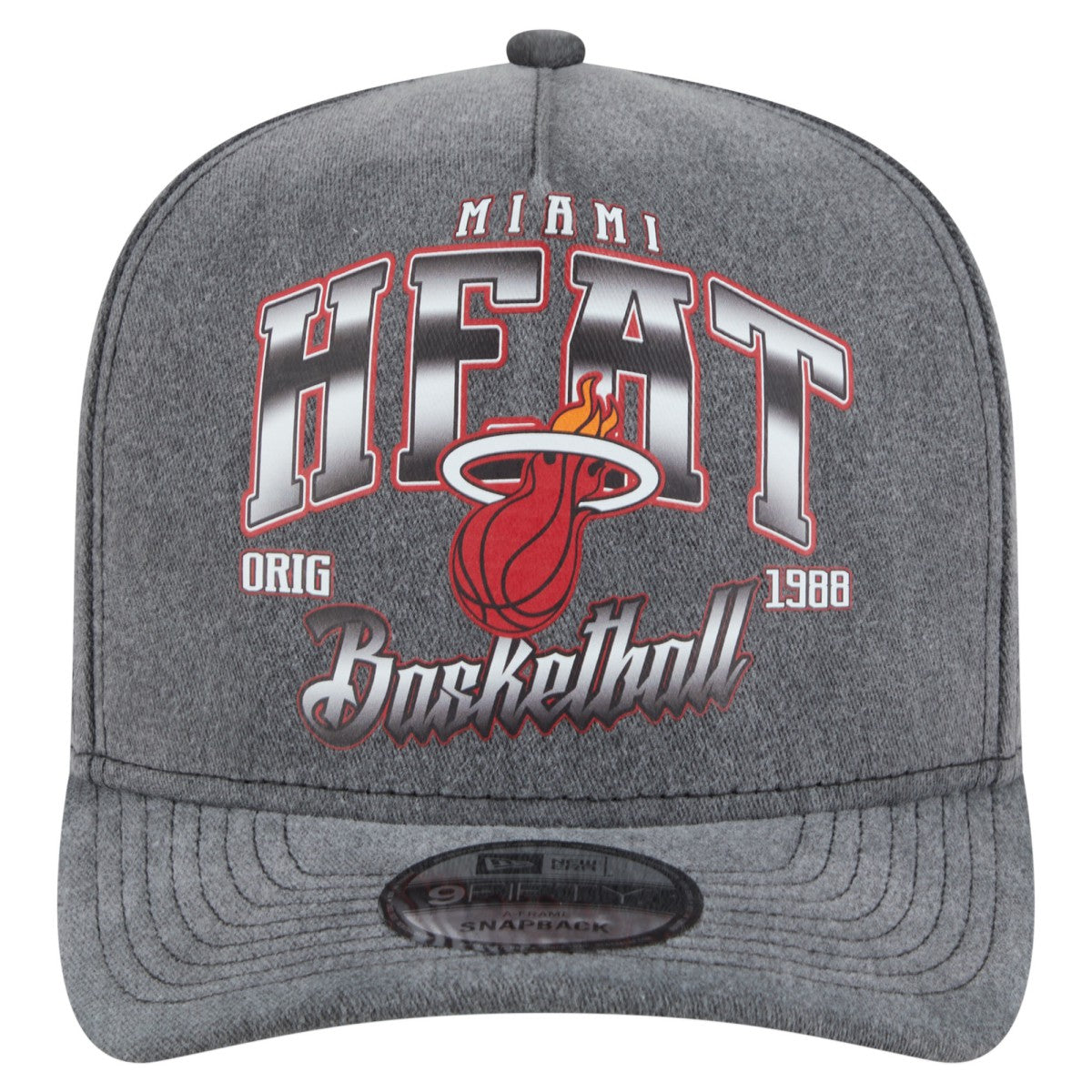 Miami Heat Throwback Washed Pre-Curved 9FIFTY Snapback Hat On Sale
