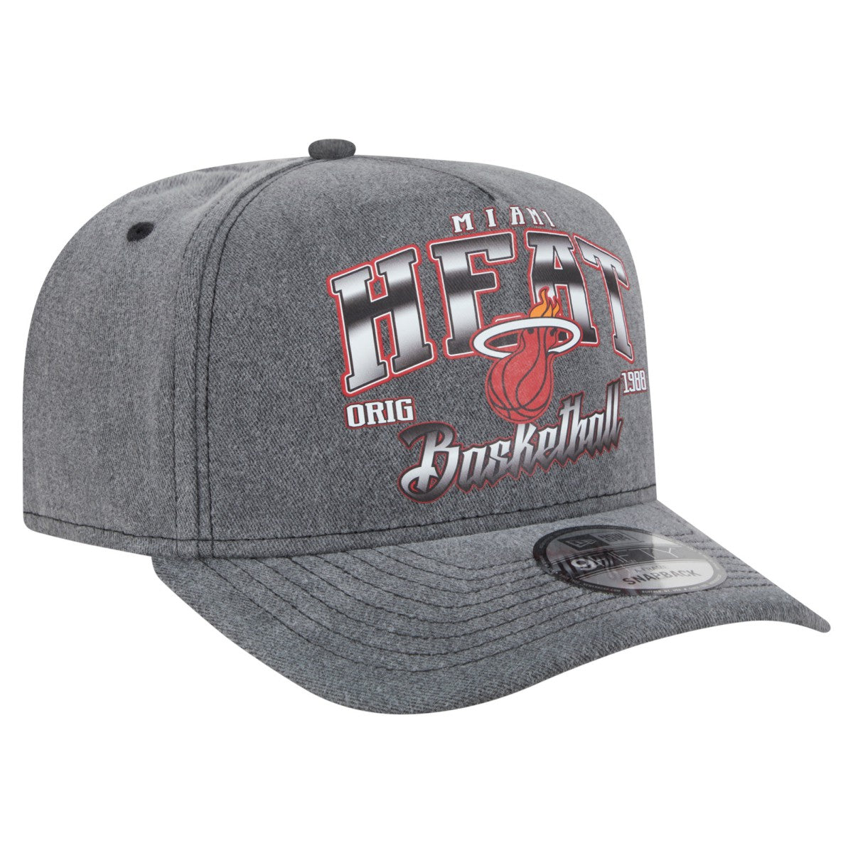 Miami Heat Throwback Washed Pre-Curved 9FIFTY Snapback Hat On Sale