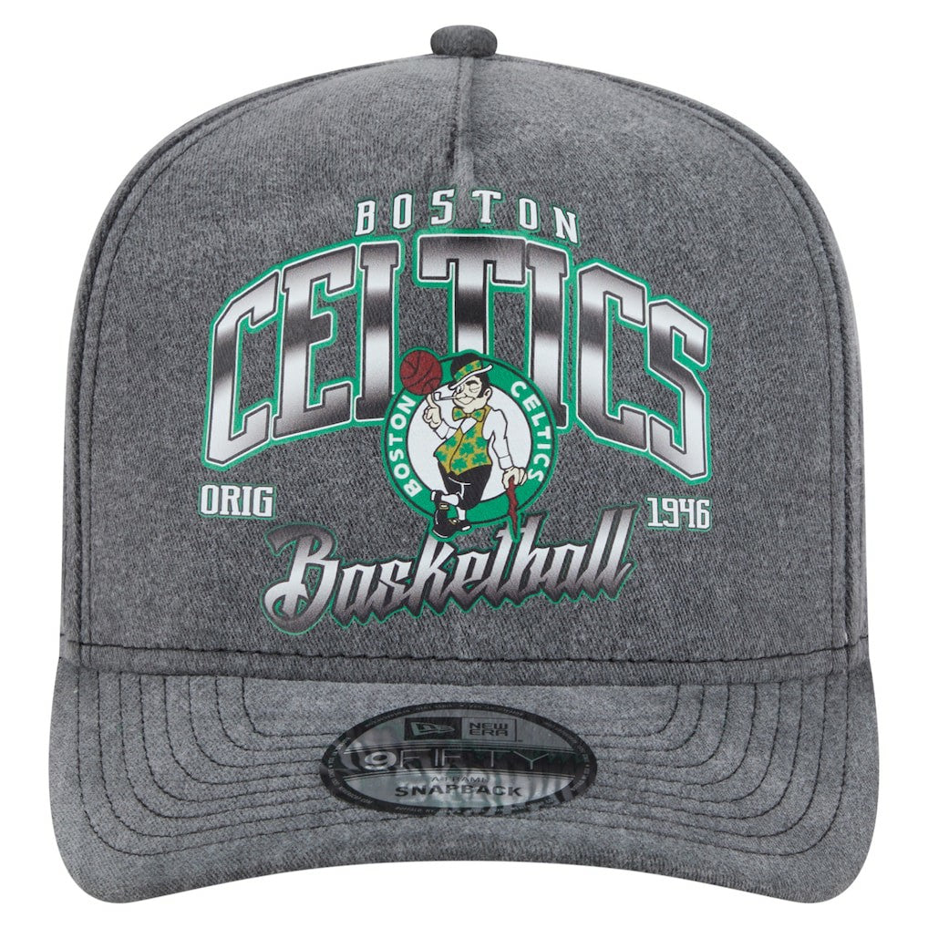 Boston Celtics Throwback Washed Pre-Curved 9FIFTY Snapback Hat On Sale