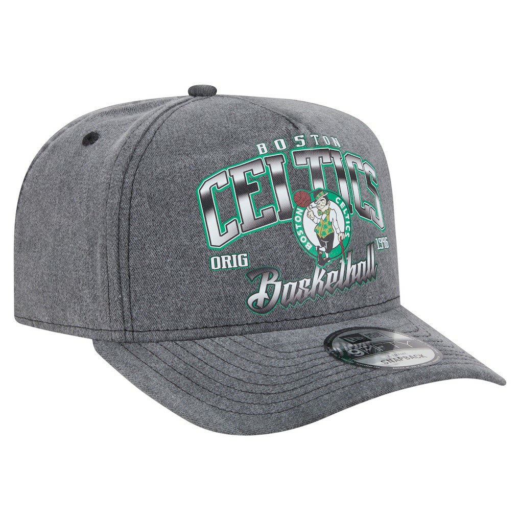 Boston Celtics Throwback Washed Pre-Curved 9FIFTY Snapback Hat On Sale