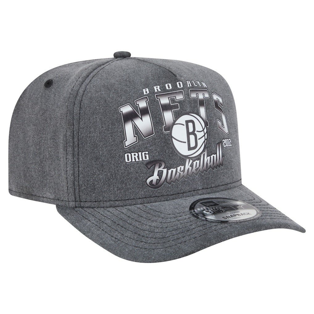 Brooklyn Nets Throwback Washed Pre-Curved 9FIFTY Snapback Hat On Sale
