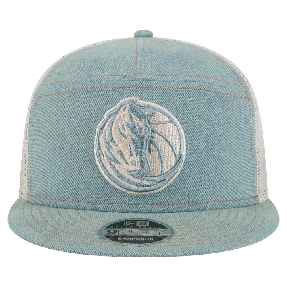 Dallas Mavericks Adventure Denim Split Panel 9FIFTY Snapback Trucker Hat On Sale