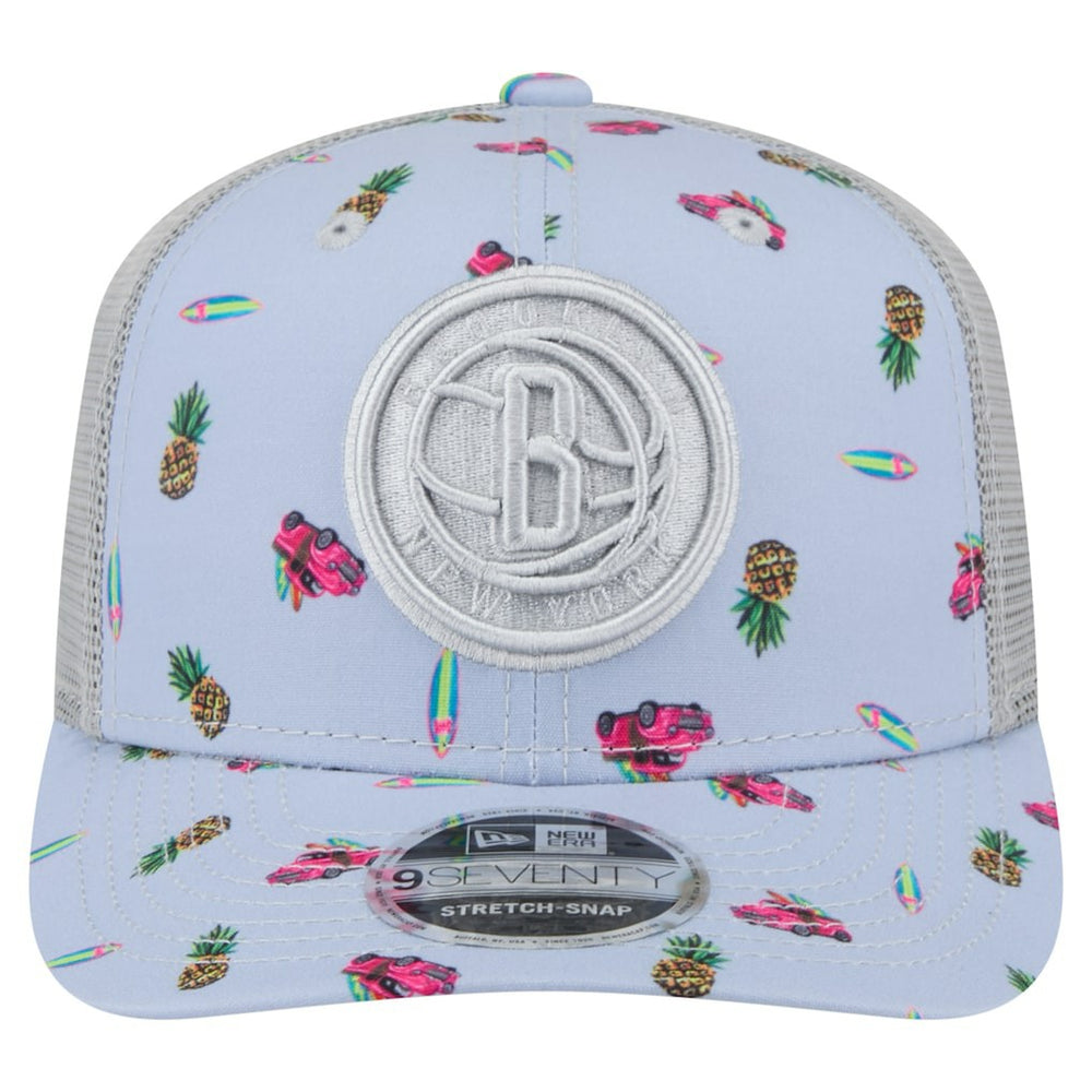Brooklyn Nets Adventure Aloha Pattern 9SEVENTY Stretch-Snap Hat On Sale
