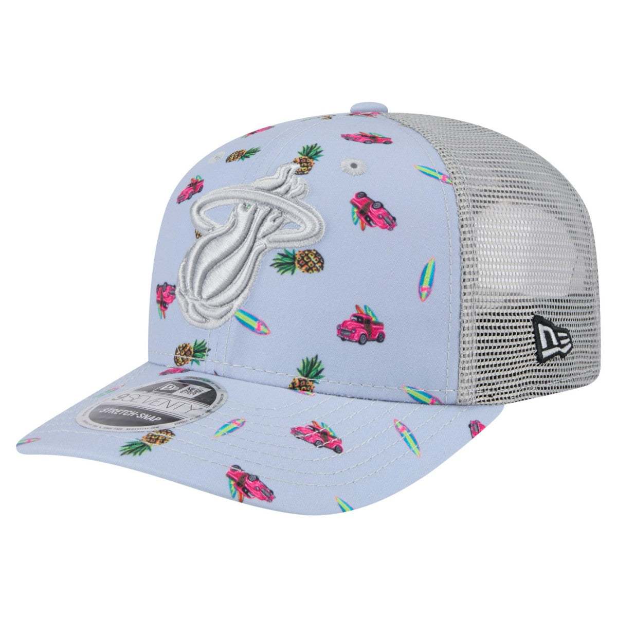 Miami Heat Adventure Aloha Pattern 9SEVENTY Stretch-Snap Hat New