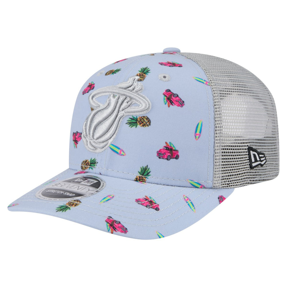 Miami Heat Adventure Aloha Pattern 9SEVENTY Stretch-Snap Hat New