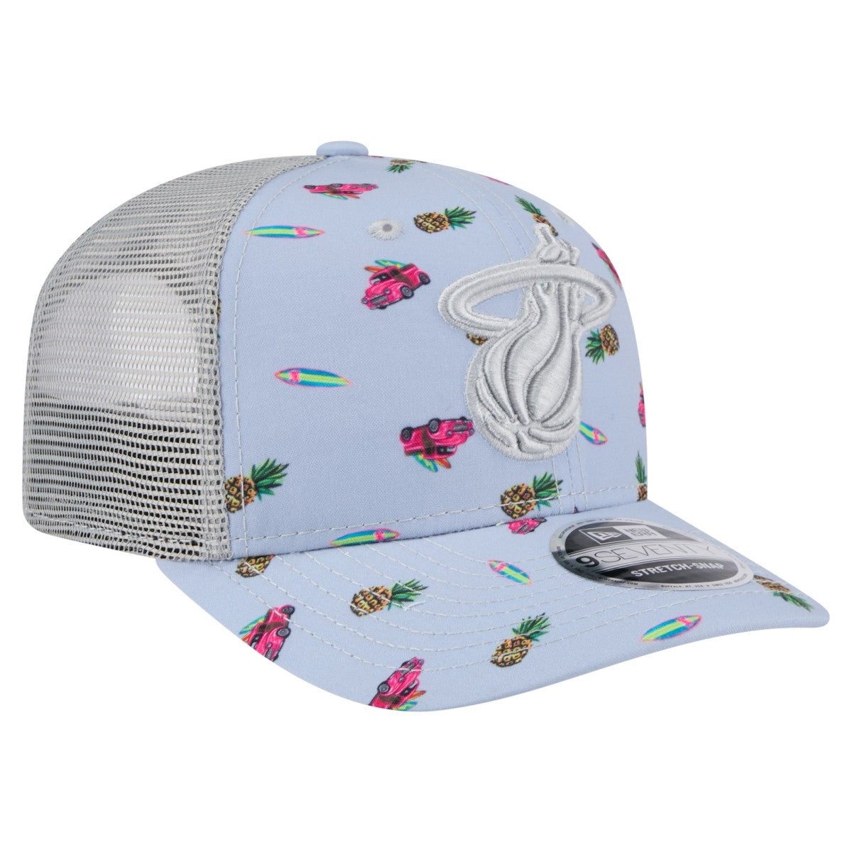 Miami Heat Adventure Aloha Pattern 9SEVENTY Stretch-Snap Hat New
