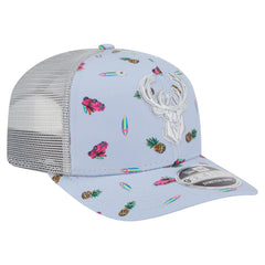 Milwaukee Bucks Adventure Aloha Pattern 9SEVENTY Stretch-Snap Hat On Sale