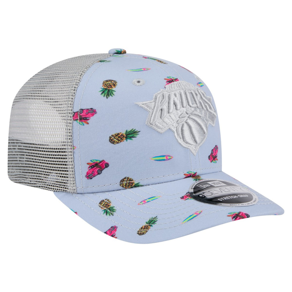 New York Knicks Adventure Aloha Pattern 9SEVENTY Stretch-Snap Hat For Sale