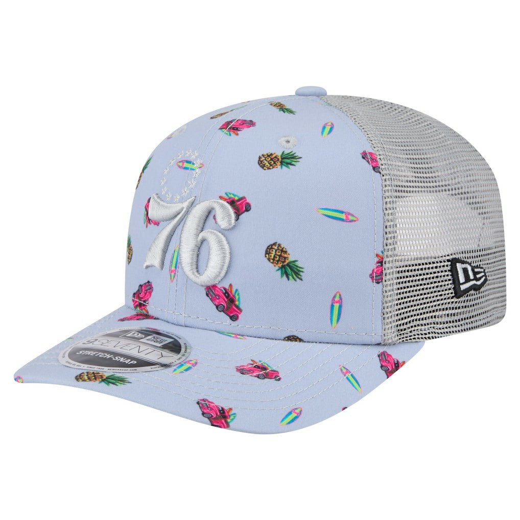 Philadelphia 76ers Adventure Aloha Pattern 9SEVENTY Stretch-Snap Hat On Sale