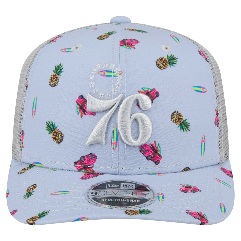 Philadelphia 76ers Adventure Aloha Pattern 9SEVENTY Stretch-Snap Hat On Sale