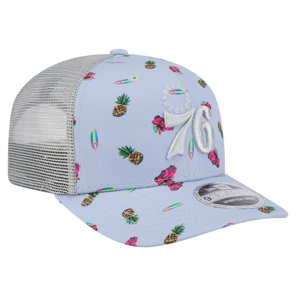 Philadelphia 76ers Adventure Aloha Pattern 9SEVENTY Stretch-Snap Hat On Sale