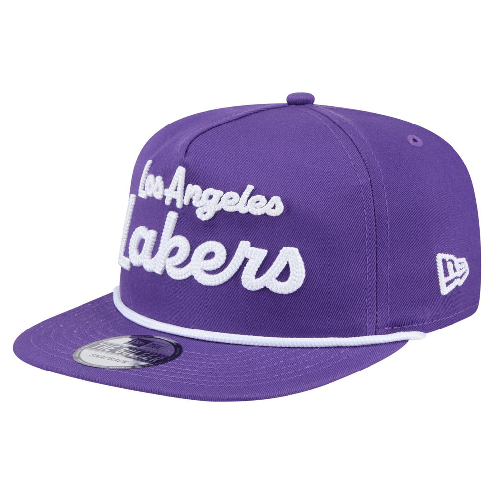 Los Angeles Lakers Team Text Golfer Snapback Hat Discount
