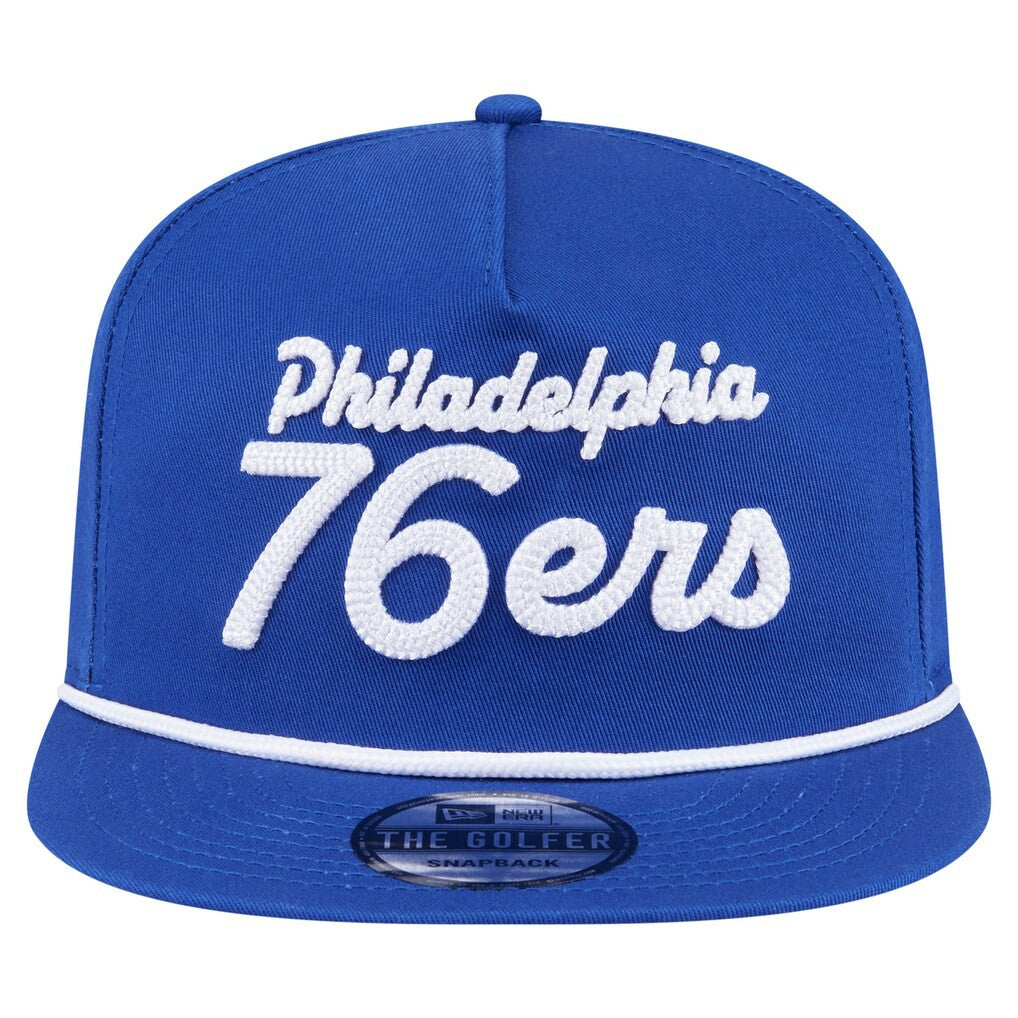 Philadelphia 76ers Team Text Golfer Snapback Hat For Sale