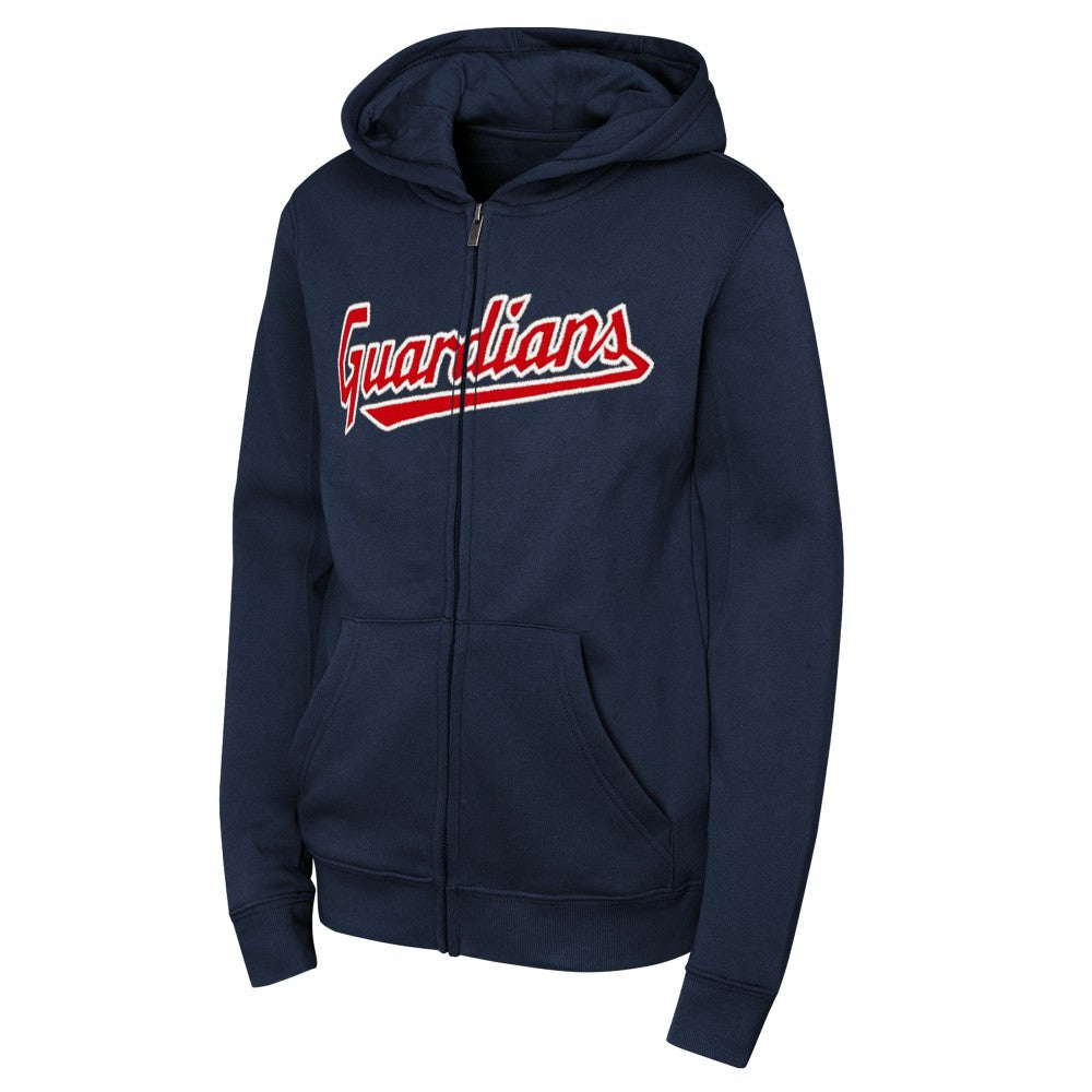 Cleveland Guardians Youth Wordmark Fleece Full-Zip Hoodie | MLB Sale