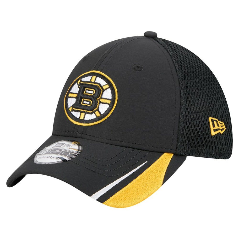 Boston Bruins New Era Linear Featherweight 39THIRTY Flex Hat For Sale