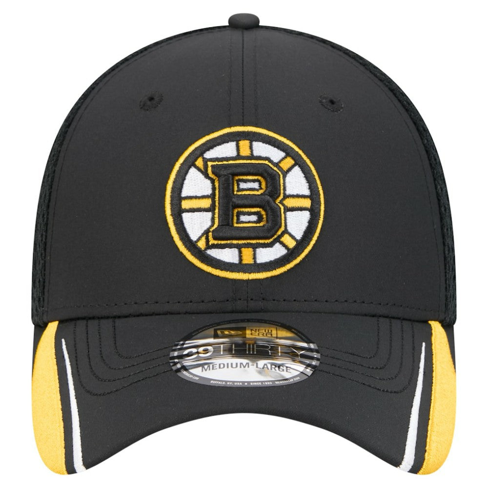 Boston Bruins New Era Linear Featherweight 39THIRTY Flex Hat For Sale