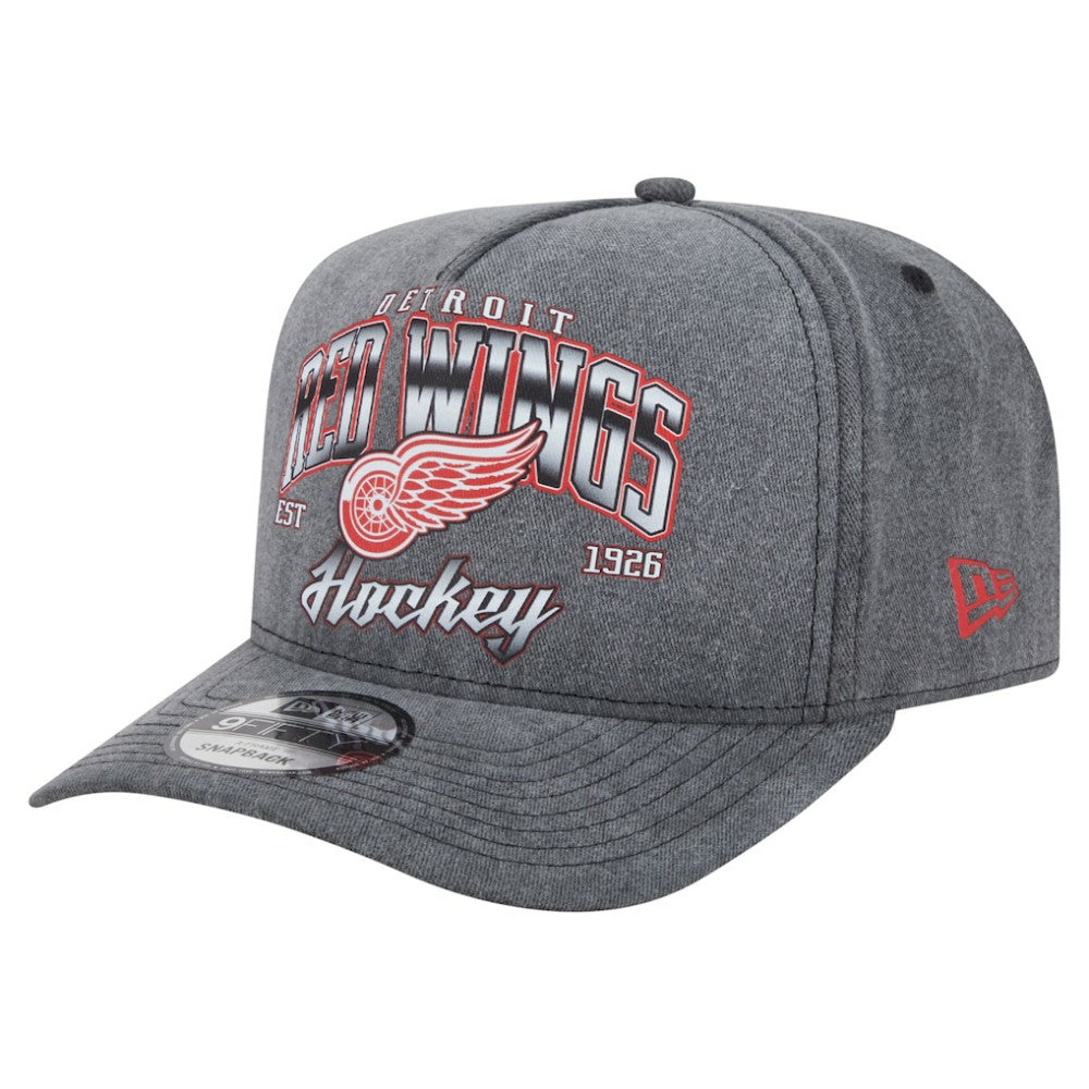 Detroit Red Wings New Era Throwback Washed A-Frame Pre-Curved 9FIFTY Snapback Hat Online
