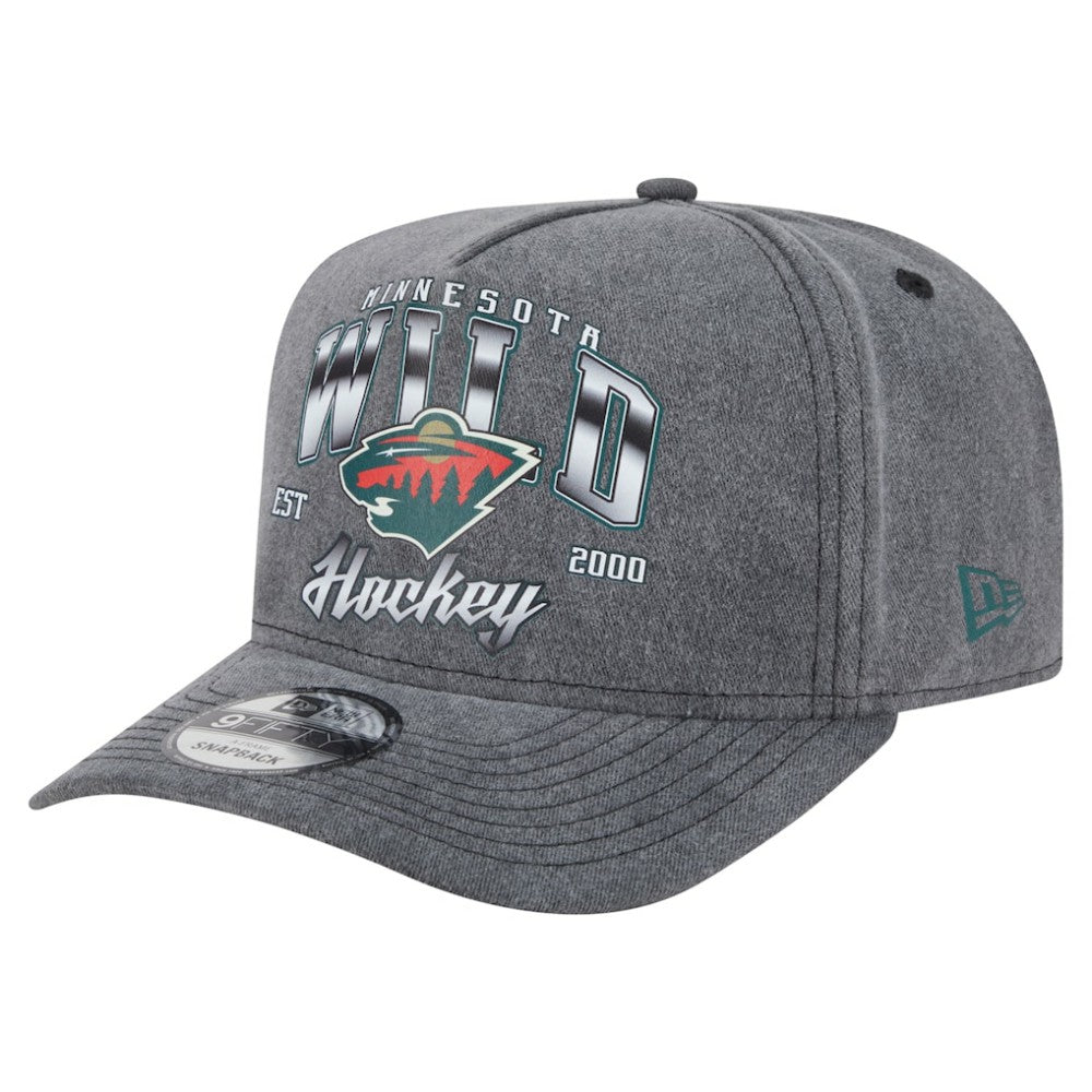 Minnesota Wild New Era Throwback Washed A-Frame Pre-Curved 9FIFTY Snapback Hat Discount
