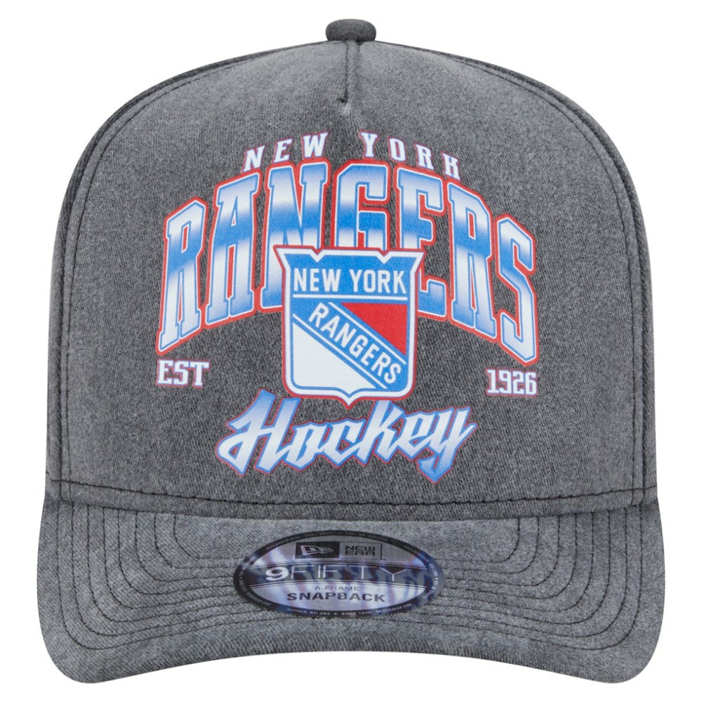 New York Rangers New Era Throwback Washed A-Frame Pre-Curved 9FIFTY Snapback Hat Discount
