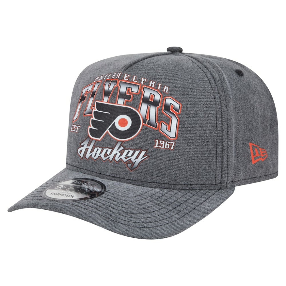 Philadelphia Flyers New Era Throwback Washed A-Frame Pre-Curved 9FIFTY Snapback Hat Outlet