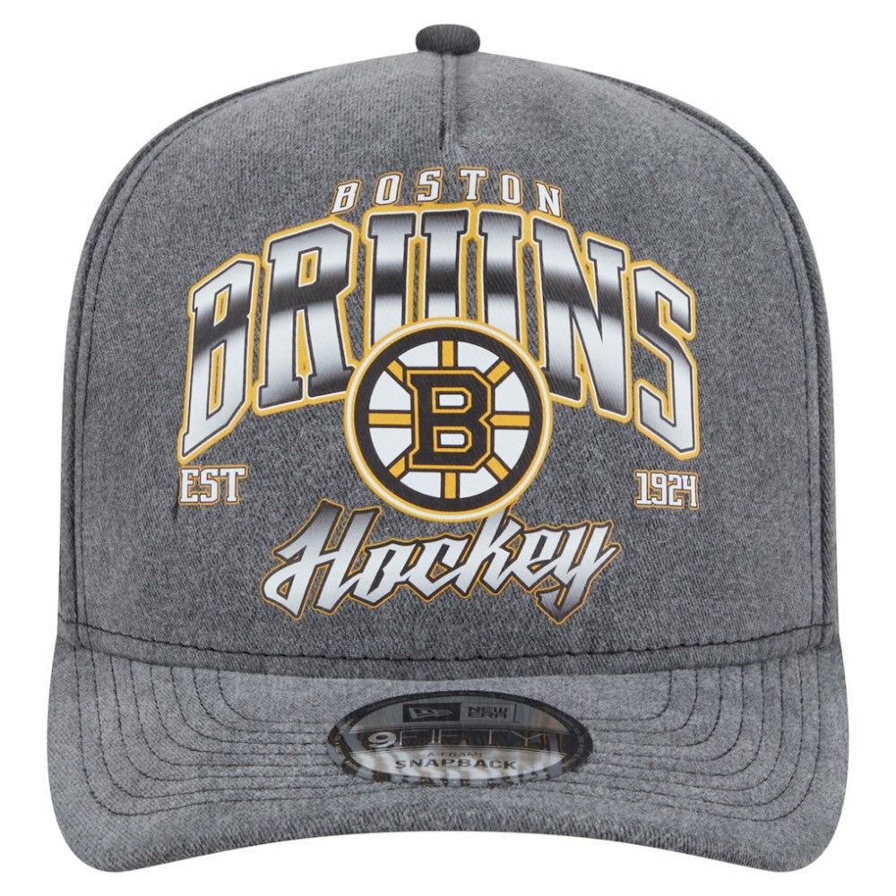 Boston Bruins New Era Throwback Washed A-Frame Pre-Curved 9FIFTY Snapback Hat Online
