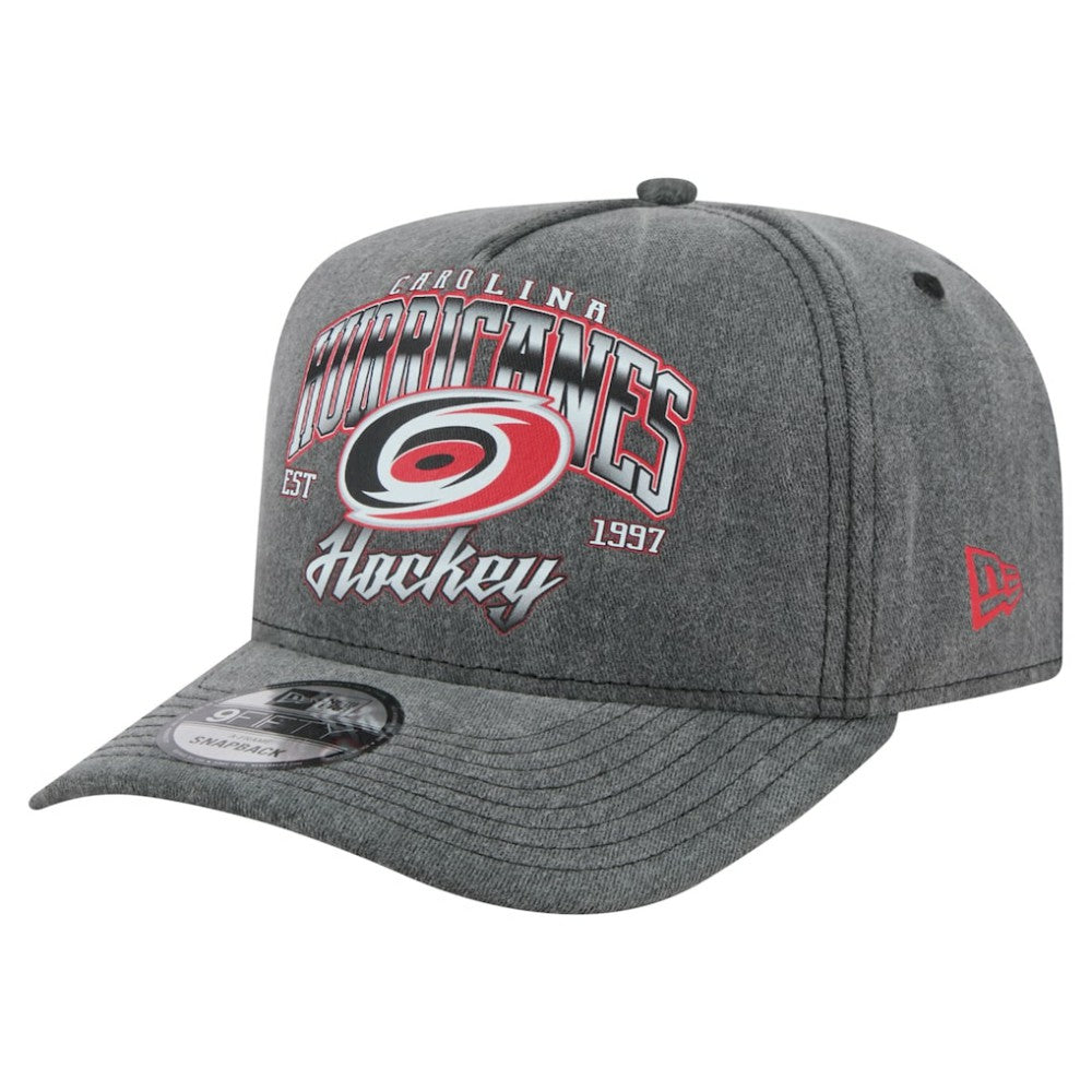 Carolina Hurricanes New Era Throwback Washed A-Frame Pre-Curved 9FIFTY Snapback Hat Outlet