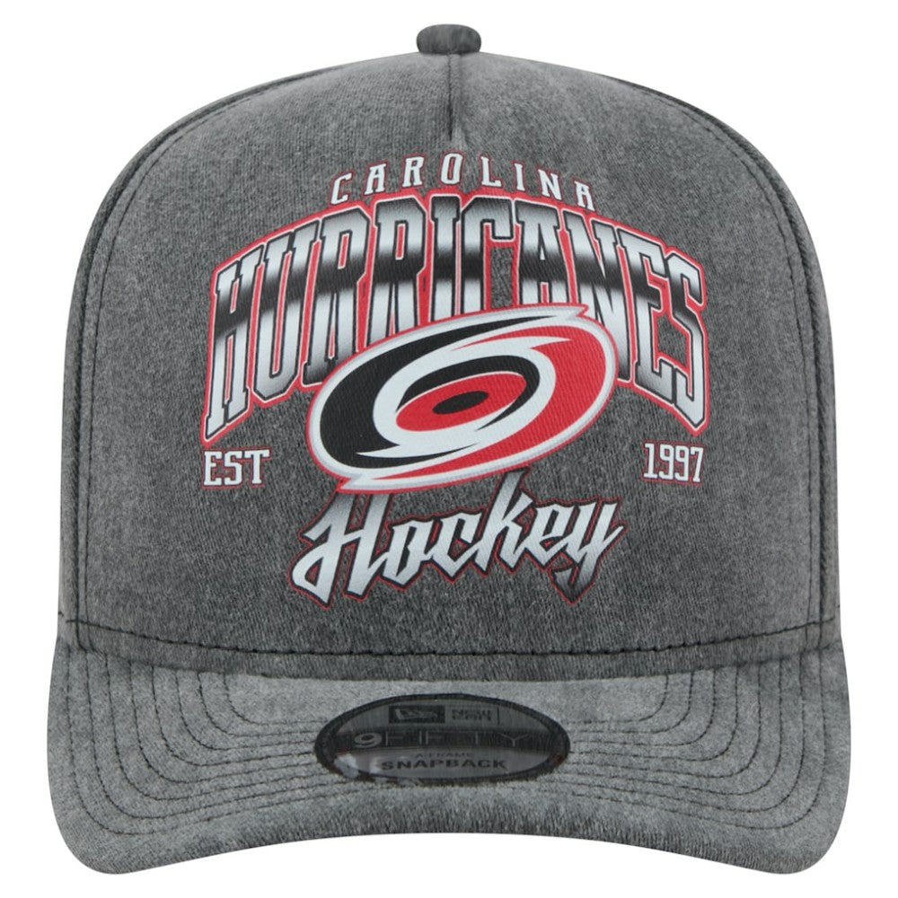 Carolina Hurricanes New Era Throwback Washed A-Frame Pre-Curved 9FIFTY Snapback Hat Outlet