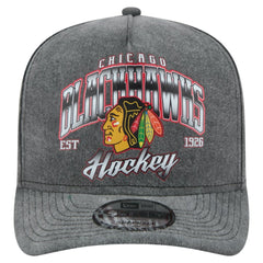 Chicago Blackhawks New Era Throwback Washed A-Frame Pre-Curved 9FIFTY Snapback Hat Sale