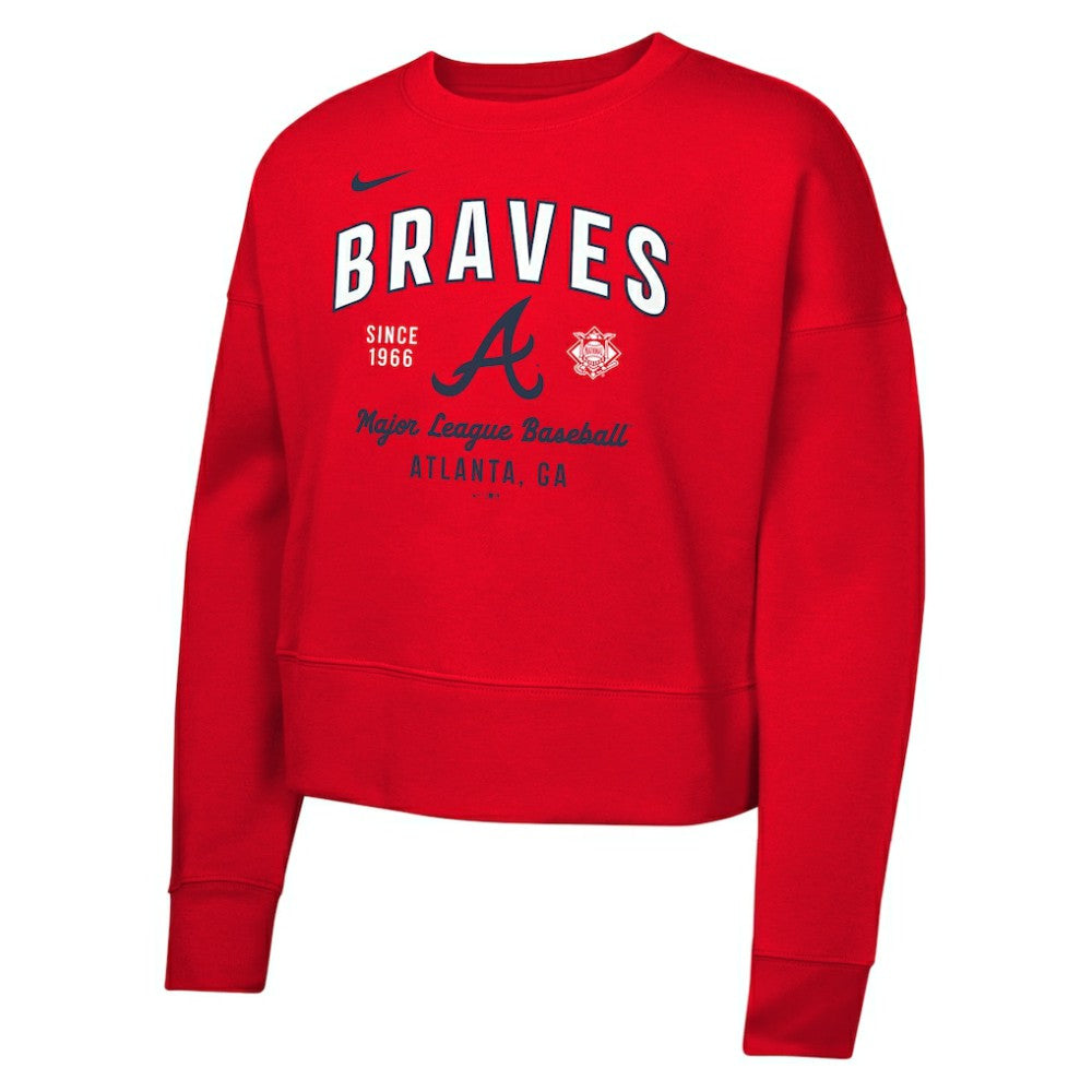 Atlanta Braves Nike Girls Youth Fleece Sweatshirt | MLB Discount