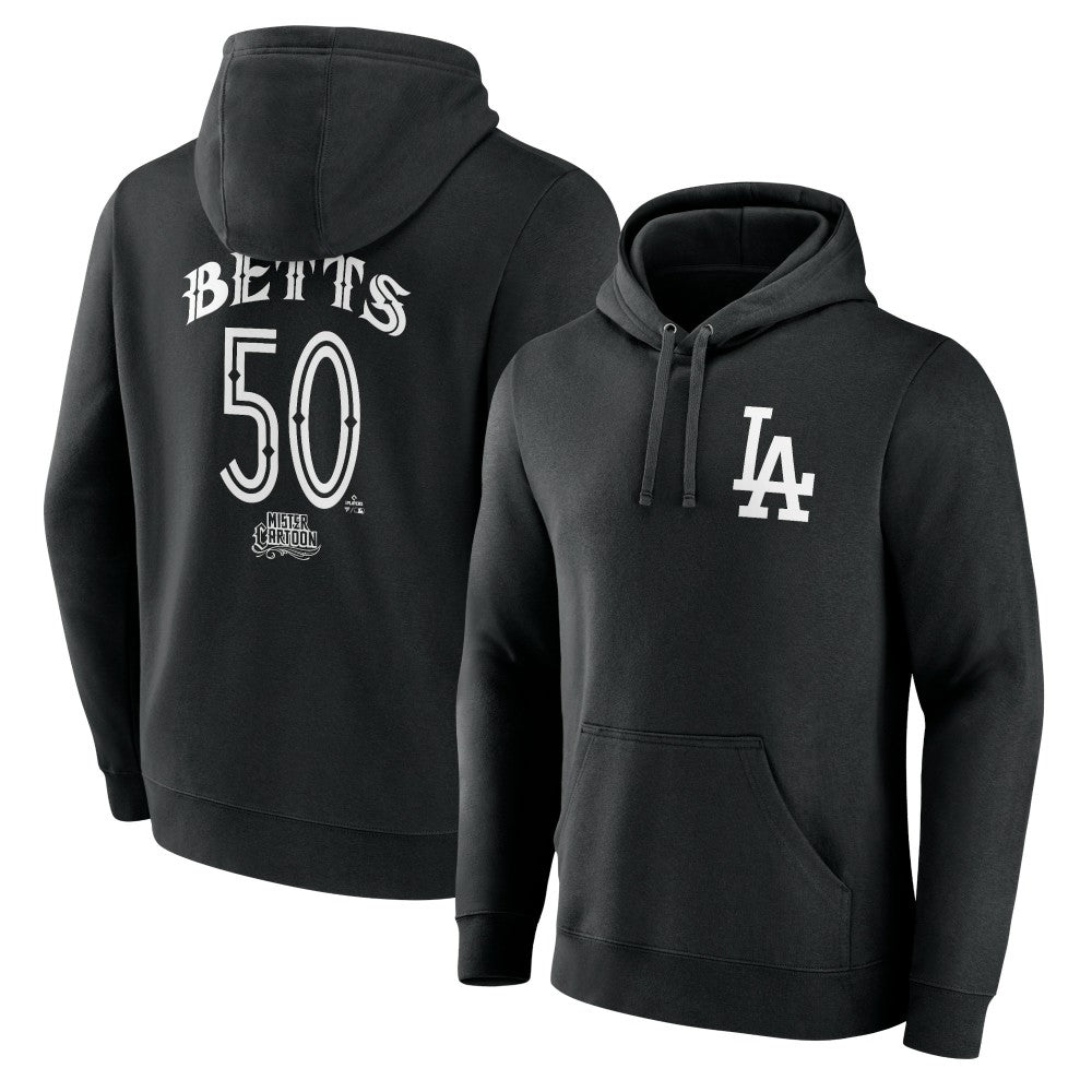 Mookie Betts Los Angeles Dodgers Mister Cartoon Name & Number Pullover Hoodie | MLB Discount