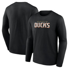 Anaheim Ducks Fanatics Wordmark Logo Long Sleeve T-Shirt On Sale