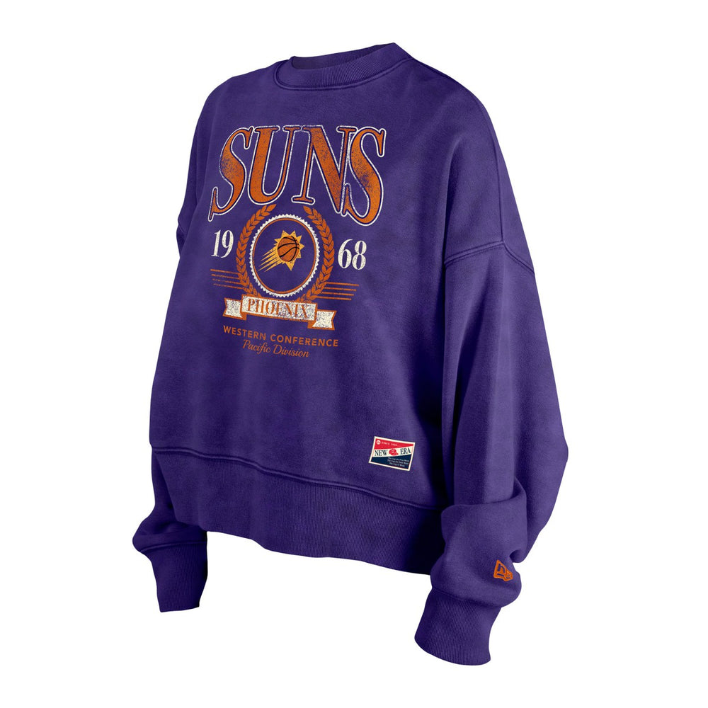 Phoenix Suns Women's Throwback Vintage Enzyme Wash Oversized Boxy Pullover Sweatshirt Discount