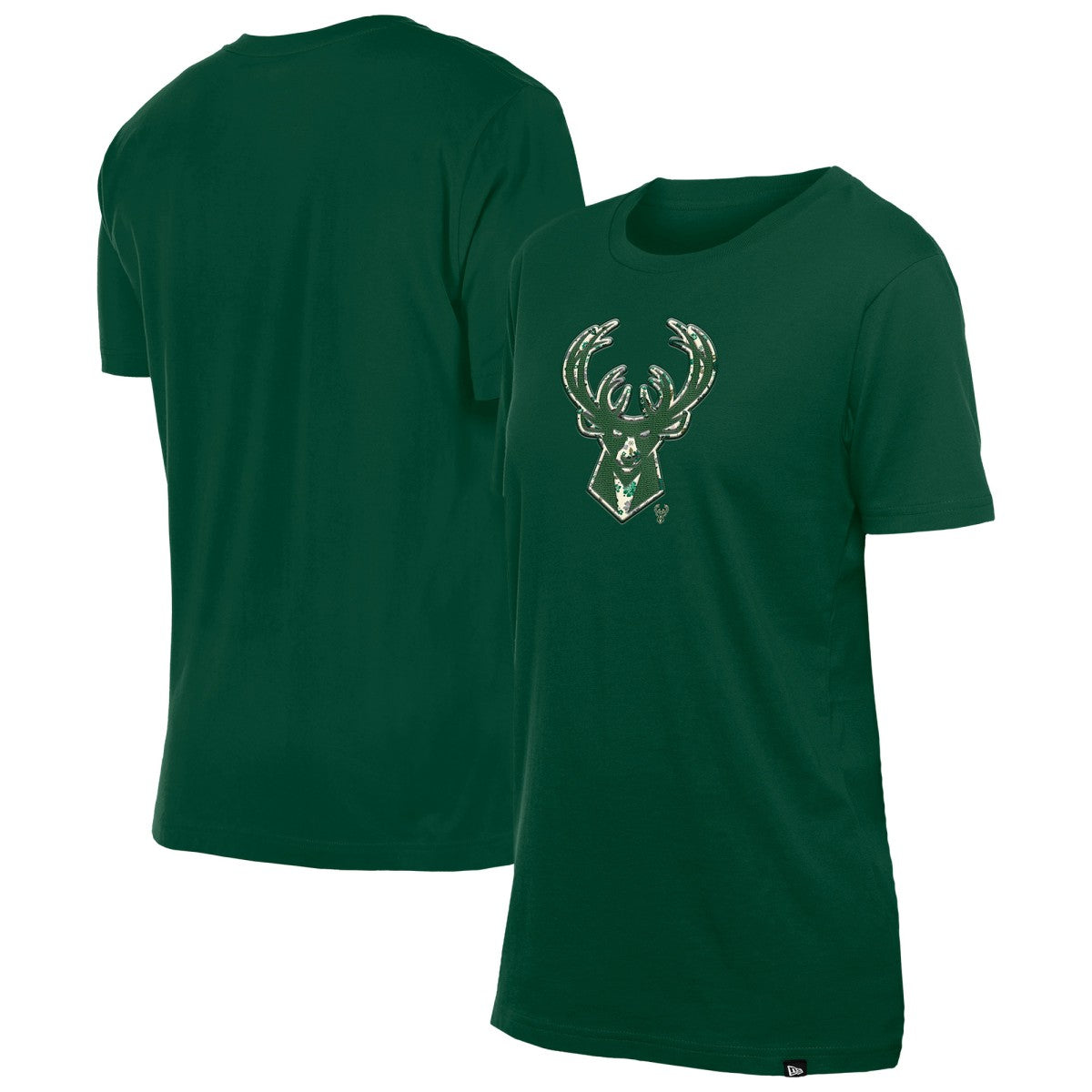 Milwaukee Bucks Women's Glam Game Flower T-Shirt New