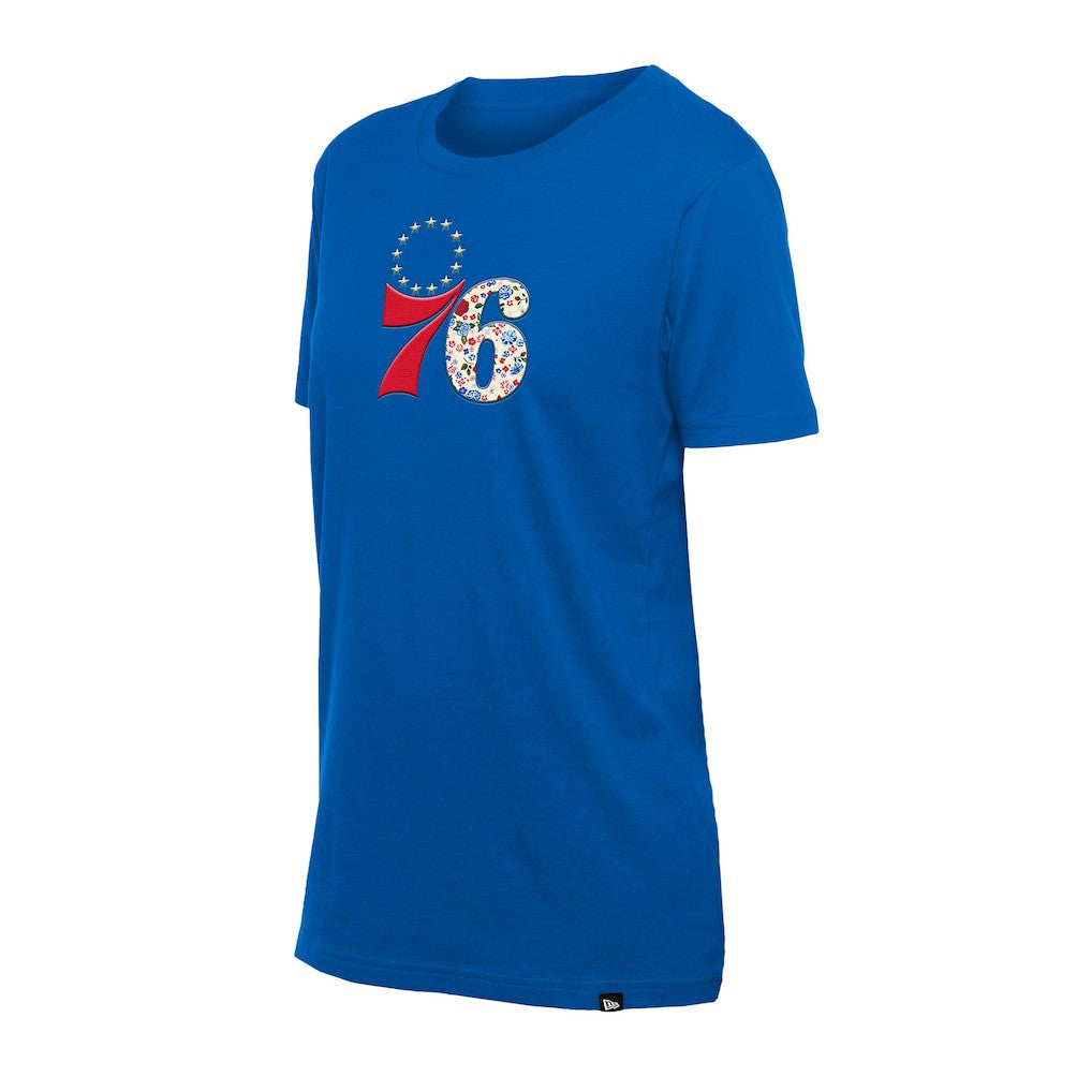 Philadelphia 76ers Women's Glam Game Flower T-Shirt Discount
