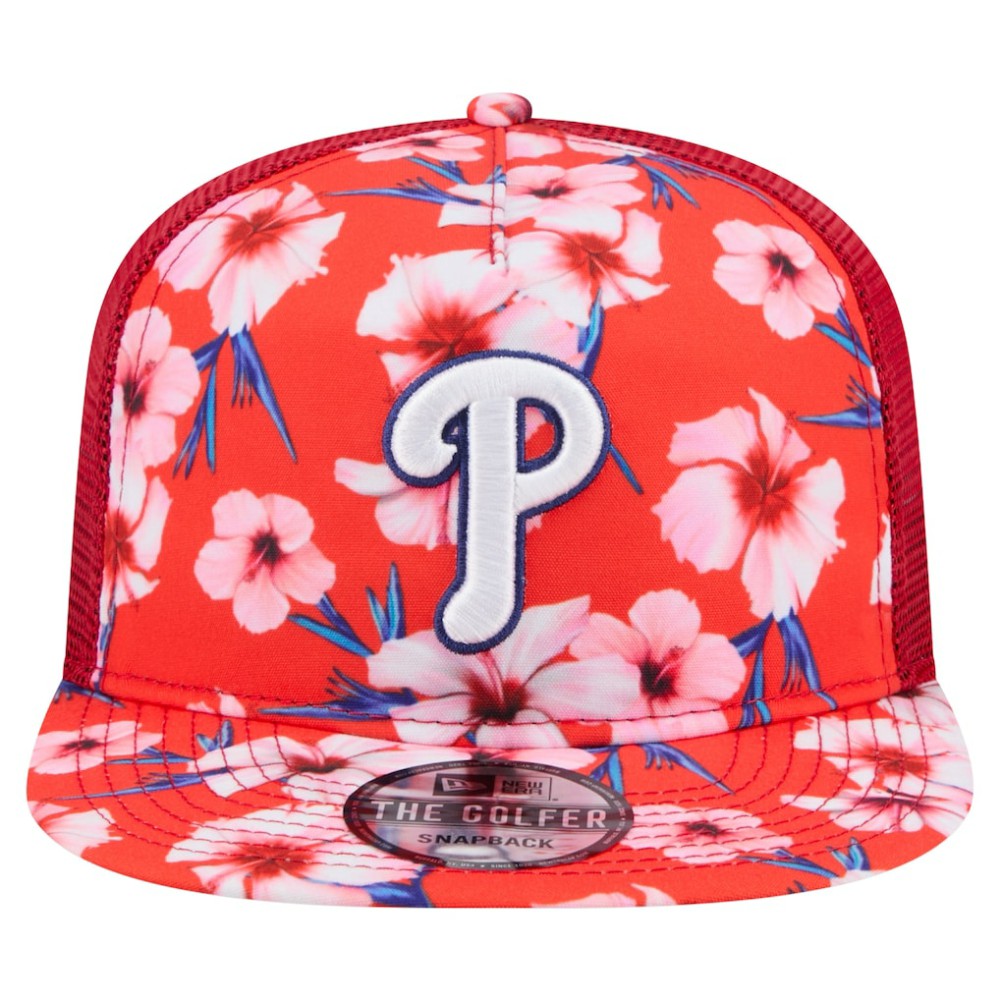 Philadelphia Phillies New Era Adventure Pattern Golfer Trucker Snapback Hat | MLB Online