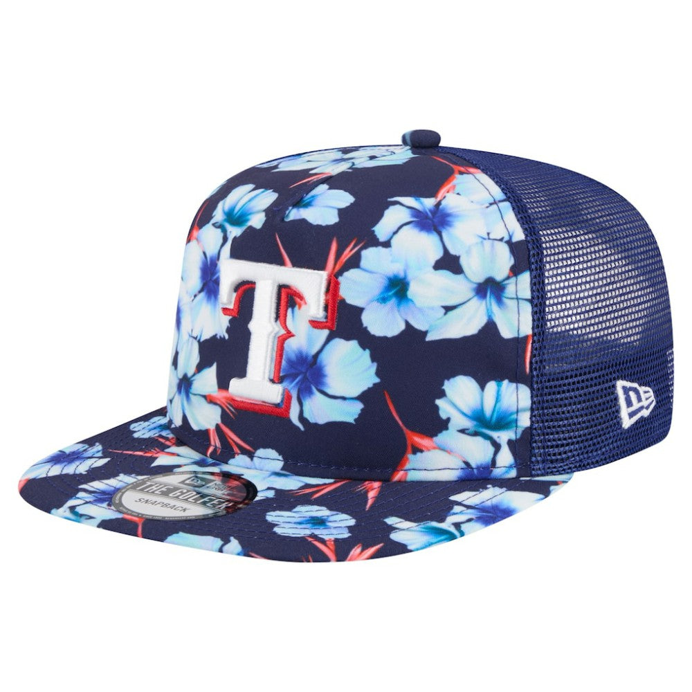 Texas Rangers New Era Adventure Pattern Golfer Trucker Snapback Hat | MLB Online