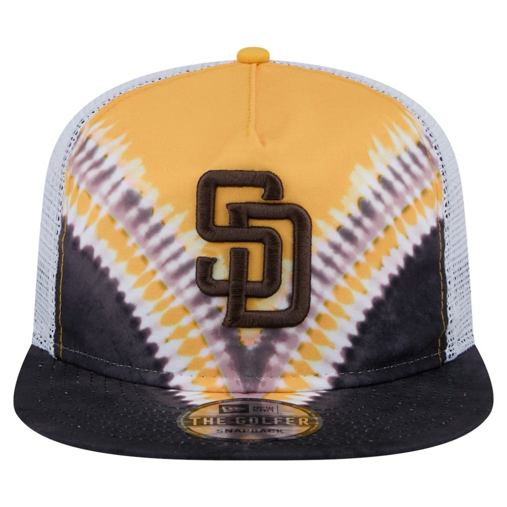 San Diego Padres New Era Tie-Dye Golfer Trucker Adjustable Hat | MLB US