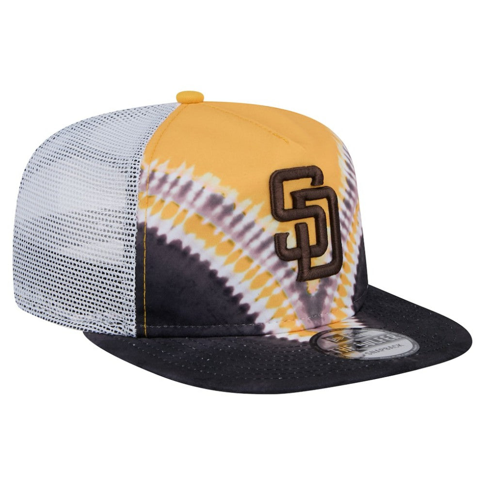 San Diego Padres New Era Tie-Dye Golfer Trucker Adjustable Hat | MLB US
