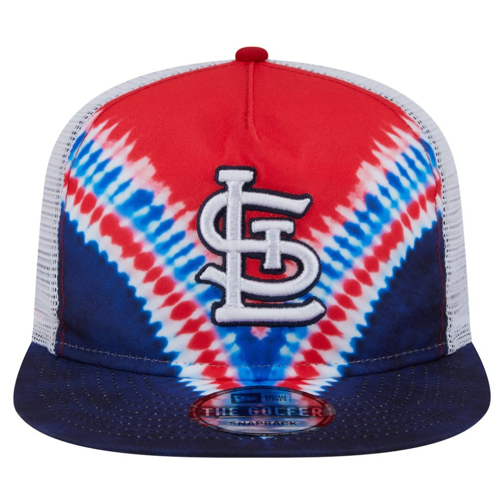 St. Louis Cardinals New Era Tie-Dye Golfer Trucker Adjustable Hat | MLB New