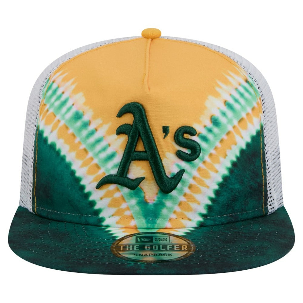 Athletics New Era Tie-Dye Golfer Trucker Adjustable Hat | MLB US